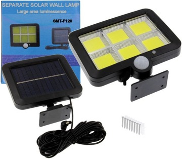 Halogen Lampa Solarna 120 LED COB Czujnik Ruchu