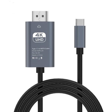 KABEL ADAPTER USB-C 3.1 TYP C DO HDMI 4K MHL 200cm nowy