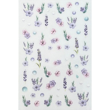 Naklejki Na Paznokcie Samoprzylepne Fioletowe Kwiaty Kolorowe Do Zdobień