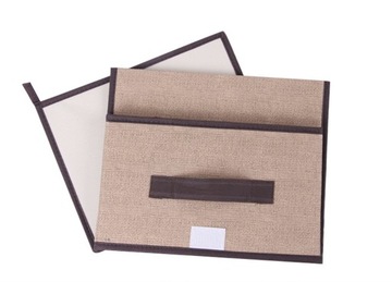 Вместительная коробка, контейнер для хранения на липучке, комплект из 2 шт., светло-коричневый.