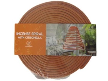 DUŻA Spirala Kadzidełko Przeciw Komarom Citronella Scent Srednica 22cm