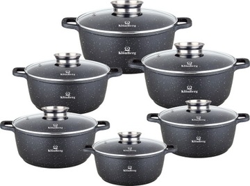 Zestaw garnków KlönBerg PREMIUM aluminiowe 12 el.KB4021