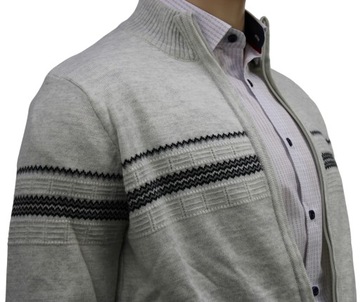 Элегантный мужской свитер-кардиган серого цвета, размер M