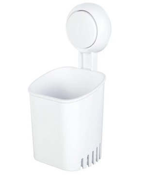 Kubek pojemnik uchwyt łazienkowy na szczoteczki na przyssawkę LIVARNO biały