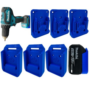 Zestaw UCHWYTÓW 3x narzędzie 3x bateria MAKITA 18V
