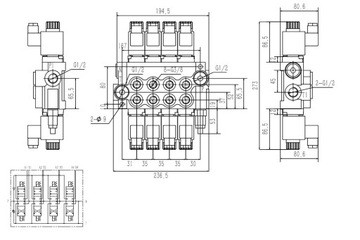 rozdzielacz hydrauliczny elektryczny 4Z50 12V