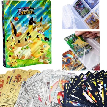 POKEMON KARTY KOLEKCJONERSKIE ZESTAW 165 KART 3-PAK + DUŻY ALBUM NA KARTY