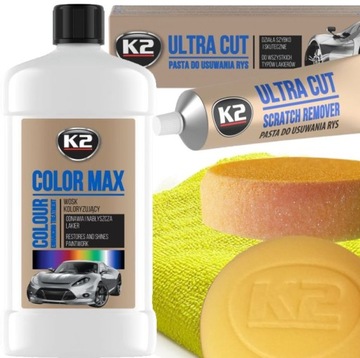ZESTAW DO USUWANIA RYS NA LAKIERZE PASTA WOSK KOLORYZUJĄCY BIAŁY 500ml