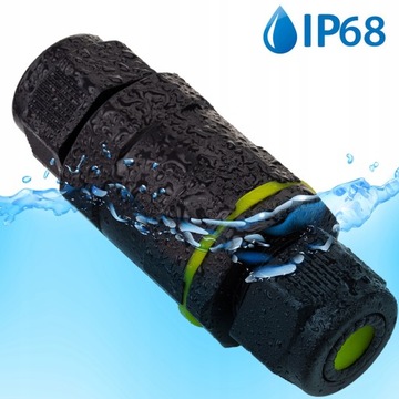 Кабельное соединение 3х2,5 герметичный короткий разъем IP68