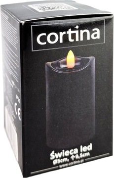 ŚWIECA LED 5CM X 9,5CM NA BATERIE (2XR6) CZARNA+BATERIE