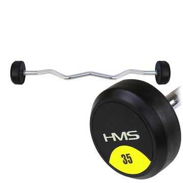 SZTANGA ŁAMANA STAŁA GUMOWANA GRYF ŁAMANY 35KG HMS