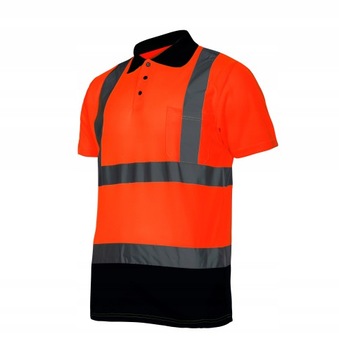KOSZULKA POLO BHP ODBLASKOWA OSTRZEGAWCZA ROZM.3XL