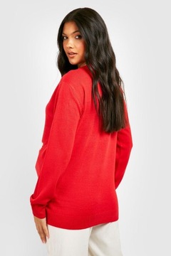 КРАСНЫЙ РОЖДЕСТВЕНСКИЙ ДЖЕМПЕР С ПРИНТОМ BASIC BOOHOO 38