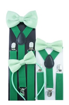Выкройки мужских подтяжек и галстуков-бабочек НА ВЫБОР! ЗЕЛЕНЫЙ