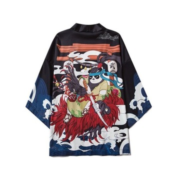 JAPOŃSKIE KIMONO HAORI PANDA SAMURAJ KANJI TAKESHI MIECZ KATANA SUWENIR P2