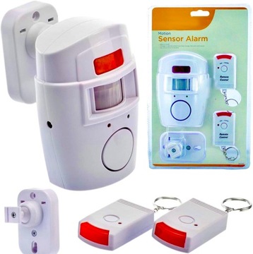 ALARM BEZPRZEWODOWY CZUJNIK RUCHU 105dB + 2 PILOTY