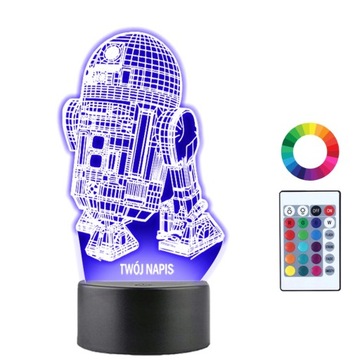 Lampka Nocna 3DLed Pilot Robot R2D2 Star Wars