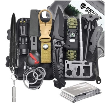 Zestaw Wojskowy Survivalowy Przeżycia Wielofunkcyjny Multitool 63 el. XL