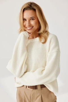 SWETER DAMSKI SWETEREK KOBIECY CIEPŁY GIGI OFF WHITE UNIWERSALNY