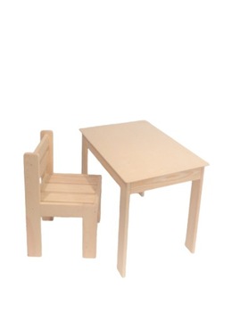 PREZENT-Stolik i krzesełko drewniany- niemalowany