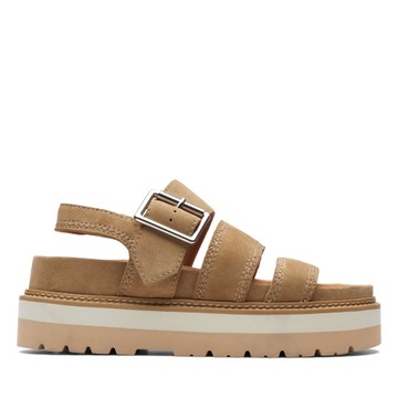Sandałki damskie skórzane Clarks Orianna Over zamszowe 42
