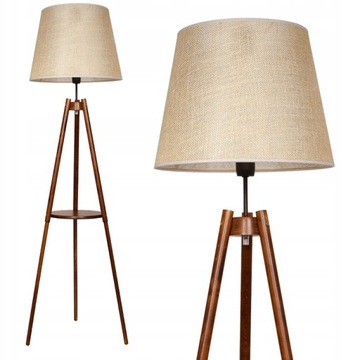 LAMPA STOJĄCA PODŁOGOWA TRÓJNÓG ZE STOLIKIEM BOHO