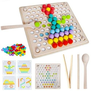 DREWNIANA UKŁADANKA KULKI - MONTESSORI