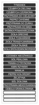 NAKLEJKI NA PRZYPRAWNIK PRZYPRAWY TYMIANEK
