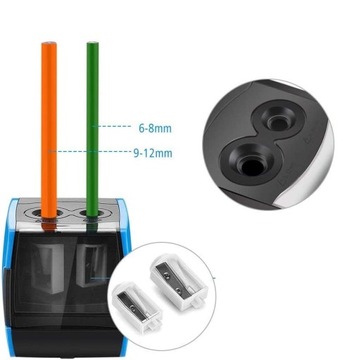 АВТОМАТИЧЕСКАЯ ЭЛЕКТРИЧЕСКАЯ ТОЧИЛКА ДЛЯ КАРАНДАШЕЙ, USB/АККУМУЛЯТОР, С 6 ЛЕЗВИЯМИ