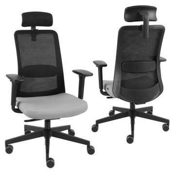Ergonomiczny Fotel biurowy Krzesło obrotowe Siatka GROSPOL Nico Szary