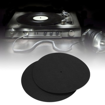 2 ШТ. SLIPMATS GRAMMOPHONE SLIPMAT ЧЕРНЫЙ ВОЙЛОК