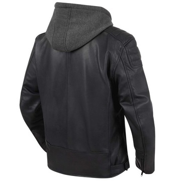 REBELHORN Impala мужская кожаная мотоциклетная куртка с капюшоном, черная 2XL