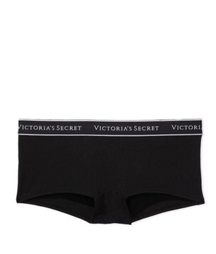 Victoria's Secret szorty bawełniane czarne bokserki logo L