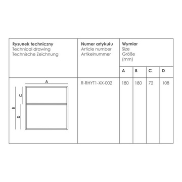 RHYTHM Tabliczki informacyjne przydrzwiowe na nazwiska 180x180 mm (72+108)
