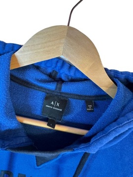 Bluza z kapturem Armani Exchange niebieska logo L Xl