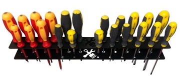 НАСТЕННАЯ ВЕШАЛКА ДЕРЖАТЕЛЬ ДЛЯ ОТВЕРТКОВ 50 СМ, ТВЕРДЫЙ, 22 ОТВЕРСТИЯ, МАСТЕРСКАЯ, ГАРАЖ