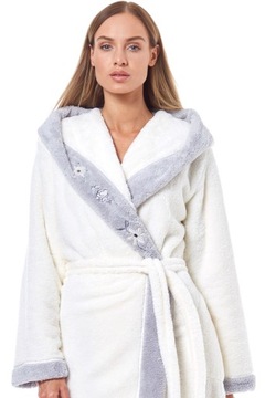 DŁUGI CIEPŁY PUCHOWY DAMSKI SZLAFROK PODOMKA 4XL