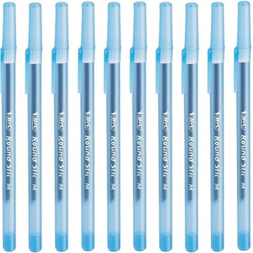 DŁUGOPIS ROUND STIC NIEBIESKI 1MM BIC 10 SZTUK