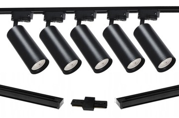 5 x czarna lampa GU10 szyna do pokoju dziecięcego