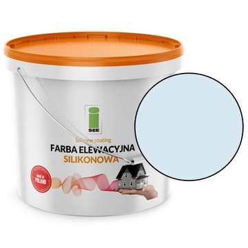 FARBA ELEWACYJNA SILIKONOWA FASADOWA JASNY BŁEKIT ODCIEŃ BIELI 10L