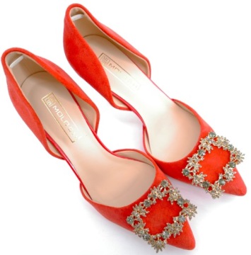 MOLO ОРАНЖЕВЫЕ ЗАМШЕВЫЕ ТУФЛИ С ДЕКОРАТИВОМ R36