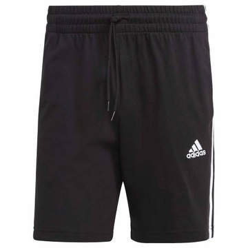 ADIDAS M 3S SHORTS IC9378 MĘSKIE BAWEŁNIANE SPODENKI KRÓTKIE CZARNE 3 PASKI