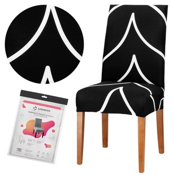 UNIWERSALNY POKROWIEC NA KRZESŁO MOCNY CZARNY ELASTYCZNY POKROWCE SPANDEX