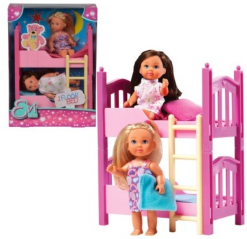 ДВУХЪЯРУСНАЯ КРОВАТЬ ДЛЯ КУКОЛ EVI LOVE РАСКЛАДНАЯ 2 КУКЛЫ