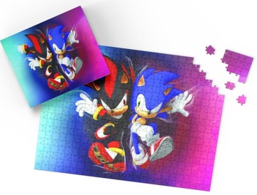PUZZLE - SONIK SONIC GRA GRY - PREZENT NA ŚWIĘTA WZORY - 70el + PUDEŁKO