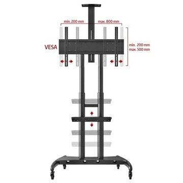 Мобильная ПОДСТАВКА ДЛЯ ТВ Подставка под ТВ 55–90 дюймов