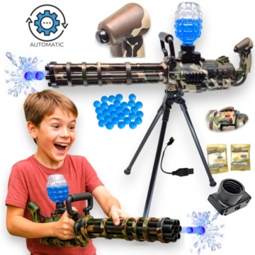 Minigun Puška Na Gelové Kuličky Orbeez Automatický Elektrikář Nabíjení Usb