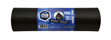 WORKI NA ŚMIECI 300L CZARNE - 10 szt