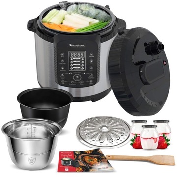 SZYBKOWAR GARNEK ELEKTRYCZNY MULTICOOKER KOMBIWAR PAROWAR 6L 1000W 70 KPA