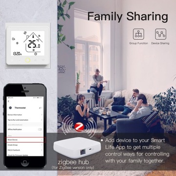 Термостат zigbee TUYA, электрическое отопление, 7 шт.